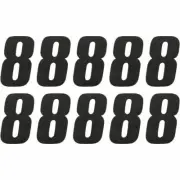 Tangent # 8 Side Plate Numbers/10/Pack Black