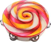 JOINPAYA Sturdy 8 Inch Tambourine Drum Hand Percussion Double Row Design Long Lasting Easy to Play