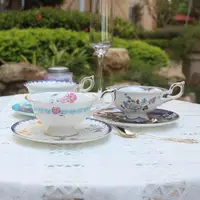 在飛比找ETMall東森購物網優惠-英式田園風下午茶骨瓷茶杯紅茶杯創意可愛家用裝飾咖啡杯碟禮品