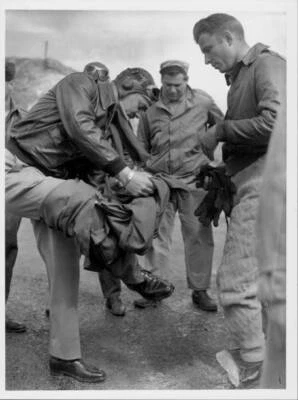 Actor Clark Gable Climbing Out Of His Flight Suit On An Airfield 1943 OLD PHOTO