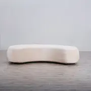 Curvo Velvet Curved Long Ottoman - Shell