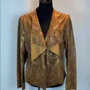 Zara Faux Suede Animal Print Jacket Size L