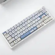 ANYMOB Keycap Keyboard Sky Blue 66 Keys Sublimation Fit Swtich Touch Clicks