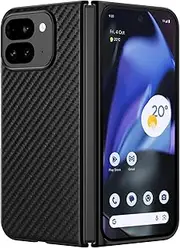 [VENINGO] for Google Pixel 9 Pro Fold Case, for Pixel 9 Pro Fold Case Carbon Fiber Slim Fit Shockproof Soft TPU Bumper Anti-Slip Women Man 360 Protective Phone Case Cover for Pixel 9 Pro Fold, Black