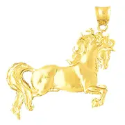 14K Gold Jumping Horse Pendant