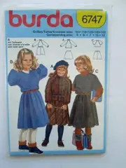NEW Vintage BURDA Sewing Pattern Girls Dress Shirt Skirt Set Long Sleeve 6747