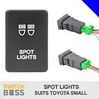 SPOT LIGHTS BLUE LED Push Switch Suit SMALL Toyota Landcruiser Prado Hilux 12v