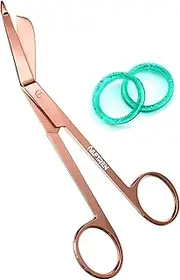 Professional Bandage Scissors Veterinary Nurse Scissor J2 Stainless Steel First Aid Scissors Ideal Students Paramedics Vets Utility (Rose Gold, 5.5 Inch)