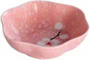 Porcelain Bowls,Ceramic Bowl,Cereal Bowl,Dessert Bowls,Ramen Bowl,Soup Bowl,2PCS Japanese Style Plum Blossom Chafing Dish Soy Sauce Dish Dipping Bowls-Rose Red