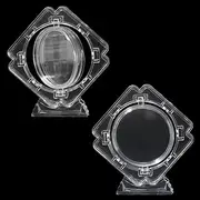 SOFPLATE 2Pcs 2.83x3.07in 3D Floating Display Case Bulk Challenge Coin Holder Small Transparent Square Plastic Rotatable Protector Coin Storage Box Frame Case for Collectors Medallion Medal Specimen