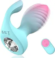 Sex Toys for Women Anal Plug, 2 in 1 Remote Control Vibrator Clitoris Stimulator with 10 Vibrating Frequencies, Dual Motors Anal Toys Vibrating Butt Plug with Crystal Diamond Female Sex Toy (Colorful)