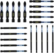 20 x Rennie Tools 50mm 75mm 100mm 150mm Long PZ2 Impact Screwdriver Driver Bits Set. Heavy Duty PoziDriv POZI No.2 Magnetic Screwdriver Bit Set. PZ2 Impact Driver Bits Pozidrive Screw Accessories