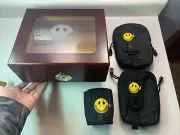 Cigars International Smiley Face Humidor, X 2 Pouches & Koozie Lot