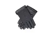 Dents Leather Wool Gloves Fleece Lined Warm Mens Winter Herringbone - Black