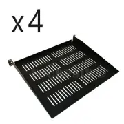 4 Pack - 1 Space Vented Cantilever Relay Rack Mount Server Shelf 19" 1U 15" Deep