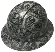 Hydro Dipped Hard Hat Ridgeline Full Brim Custom Light Gray Sexzy Zombies
