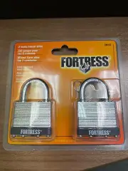 Fortress By Master Lock, 1803T 2 Pack, 1 1/2" Laminated Keyed Alike Padlock NOS