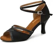 [TTdancewear] Women Ballroom Dance Shoes Latin Salsa Bachata Performance Sparkly Dance Dancing Shoes