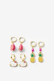 [Rubi] Rubi - Hello Kitty 3Pk Mid Earring - Lcn san hello kitty hawaii gold plated beach OS LCN SAN HELLO KITTY HAWAII GOLD PLATED BEACH