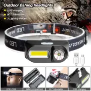 Head Torch Rechargeable SUPER BRIGHT COB LED Waterproof USB Lamp Flashlight