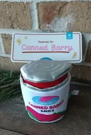 Bark Box Canned Barry Sauce Crinkle Squeaky Multi Part Toy SIZE M - NEW!