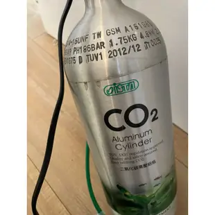 伊士達二手co2兩公升鋼瓶組（含電磁閥、泡計器、發泡石）