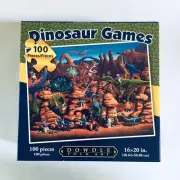 Jigsaw Puzzle DINOSAURS 100 Pc Dowdle Folk Art Childrens Fantasy Dino Games NOB