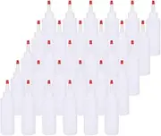 Bekith 30 Pack Small Plastic Squeeze Condiment Bottles with Red Tip Cap, 4 Ounce Squirt Bottle for Ketchup, BBQ, Sauces, Syrup, Condiments, Dressings, Arts and Crafts