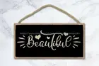 beautiful fashion illustration makeup wood sign room den nostalgic wall art