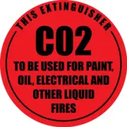 CO2 Fire Extinguisher ID Sign PVC Plastic 190 x 190mm