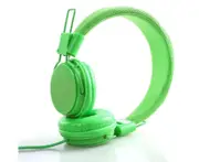 Wired Ear Headphones Stylish Headband Earphones for iPad Tablet Headset - Green