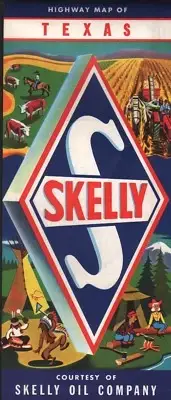 1961 Skelly Road Map: Texas NOS