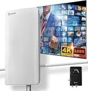 Outdoor TV Antenna Long Range - ANTOP AT-800SBS HD Smart Panel Antenna with Smart Boost System Support 2TVs or A Second Device