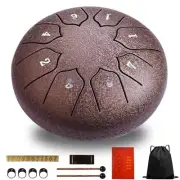 Steel Tongue Drum - 8 Notes 6 Inch Steel Hand Drum with Bag, Music Book,