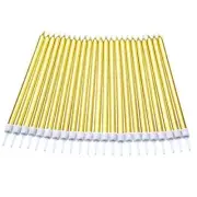 50 Pieces Birthday Cake Candles Thin Cake Cupcake Candles in Holders Long Gold
