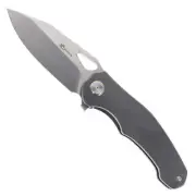 Yangge Folding Knife Black Titanium Handle Elmax Plain Edge YG005-Black
