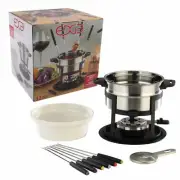NEW EDGE 12 PIECE 3 IN 1 FONDUE SET Cheese Chocolate Sauce Dip Dipping Fork