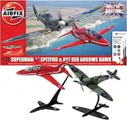 Airfix 1:72 Scale Supermarine Spitfire and RAF Red Arrows Hawk Aircraft Model Kit
