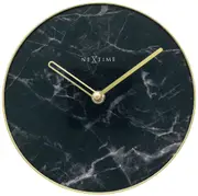 NeXtime 20cm Marble Table/Desk Round Analogue Clock Home/Office Decor Black/Gold