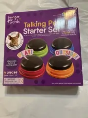 HUNGER FOR WORDS TALKING PET STARTER SET 4 RECORDABLE BUTTONS & TEACHING GUIDE