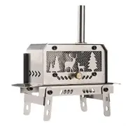 Outdoor Camping Wood Stove Portable for Tent Stainless Steel Tent Stove Decorative Christmas Tree & Table Photo Color