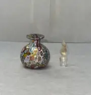 VENETIAN MURANO MILLEFIORI GOLD FLECK PERFUME BOTTLE, W/STOPPER, c.1960's ITALY
