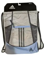 Adidas Alliance II Sackpack Backpack, White Jersey/Glow Blue/Onix, #5148513