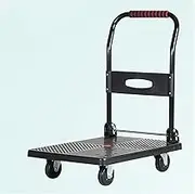 Flatbed Cart Foldable Platform Truck Durable Plastic Panel Push Dolly with Foldable Handle Mute Wheels for Office Bookstore Library Supermarket Hand Truck(Size:Mute)(One Color Highsilent)