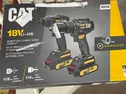 CAT DX12K 18V BRUSHLESS CORDLESS HAMMER DRILL & IMPACT DRIVER COMBO KIT W/ CASE
