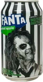 Fanta Beetlejuice Movie Haunted Apple NEW 12oz Can Betelgeuse Keaton Coke Soda