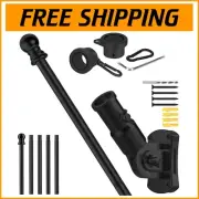 Adjustable 6ft Stainless Steel Flag Pole Kit with Tangle-Free Flagpole Rings