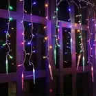 Christmas Curtain Fairy String Lights Icicle Falling Rain Xmas Outdoor 8Mode