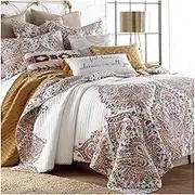 Quilt Set Full/Queen King Size 3 Piece Cotton Quilts Reversible Bedspreads Patchwork Coverlets Floral Bedding Set All Season Quilts with 2 Pillow Shams (Color : B, Size : 223x234cm-51x66cm x2)