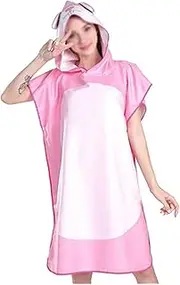 Outdoors Changing Robe Poncho Towel, Beach Towel Wrap Cartoon Animal Quick-Drying Bathrobe Hooded Cloak Cloak Windproof and Warm Sport Robe (Color : 4, Size : One Size)